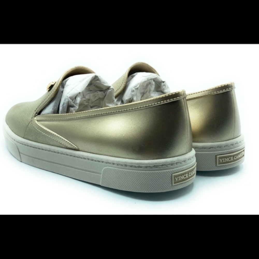 NEW Vince Camuto Womans Marjetta Loafer SNEAKER SLIP ON SHOES NIB IN GOLD - Picture 2 of 4